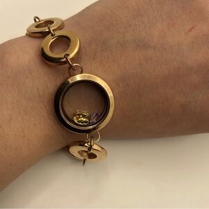 My Journey Locket Rose Gold Tone Living Locket w 2 Charms 7.5” - 8” Adjustable
